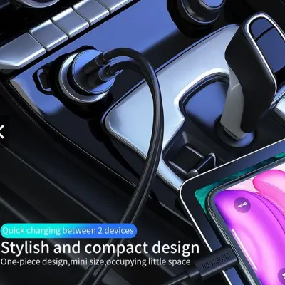 CHOETECH 30W Dual Port Fast Car Charger with USB-C & USB-A for Smartphones