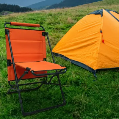 Porodo Dual-Function Foldable Camping Chair & Table – 2-in-1 Outdoor Seat & Flat Surface, Quick Conversion, Adjustable Angle, 120kg Load, Portable with Carry Handle