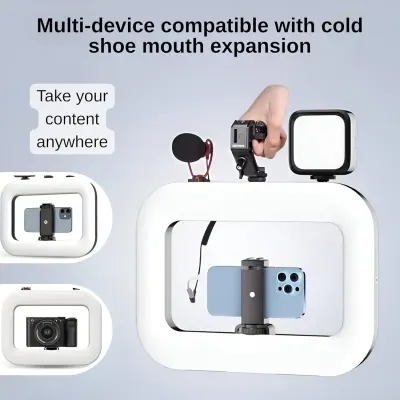 Generic Camera Ring Light Video Rig – Adjustable Color Temperature 2500K-8500K, 20W Power, USB Powered