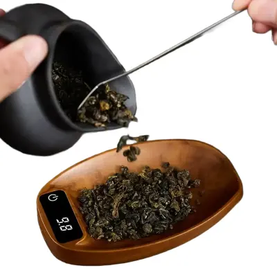 Generic Digital Tea Scale With 200g Max Weight, 0.1g Accuracy, LED Display, Type-C Charging, Auto Shut-off And Spoon For Tea, Coffee And Kitchen Measuring