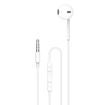 soundtec Earphones with 3.5mm Aux Connector, 3 Button Remote, Microphone, 1.2m Cable, Porodo sountec - White