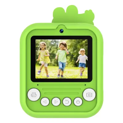 Green Lion Little Click Instant Print Camera – FHD 1080P Dual Lens, 48MP Photos, 1300mAh Battery, 2.4-Inch Display, Type-C Charging Green