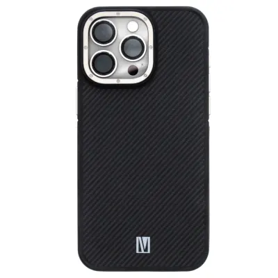 Levelo iPhone 15 Pro, Levelo Ox Carbon Shock-Proof Edges Raised Bezel Cover