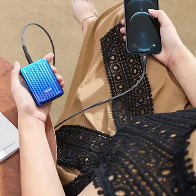 Zendure 20000mAh Power Bank With 20w USB-C Fast Charging, USB-A Output, Multi-device Support, Compact Design, And Built-in Safety Protection Blue