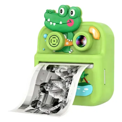 Green Lion Little Click Instant Print Camera – FHD 1080P Dual Lens, 48MP Photos, 1300mAh Battery, 2.4-Inch Display, Type-C Charging Green