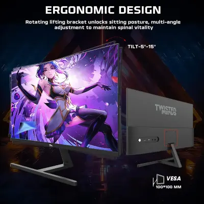 Twisted Minds 27-Inch Flat QHD 2K 2560x1440 Fast IPS Gaming Monitor 165Hz Refresh Rate 1ms Response Time HDR400 HDMI 2.1