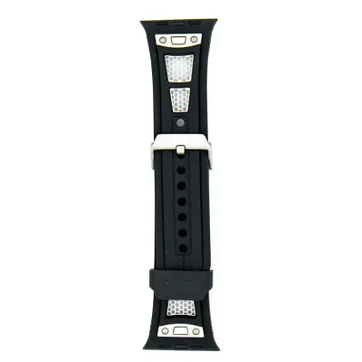 MOCOM 49mm Watch Straps Silicone Rubber For Apple Watch Mocom (Only Straps) - Black Black