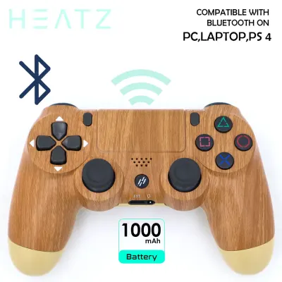 HeatZ Wireless Game Controller – Game On with Joystick4, Touchpad, Vibration, Motion Sensor, Long Battery Life & Bluetooth Brown