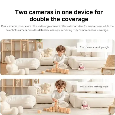 Xiaomi Smart Camera C500 With Dual 4MP Lenses For Panoramic View. Ultra-low Light Color, Human Tracking, Cry Alerts, Dual-band Wi-fi 6 For Stable Streaming