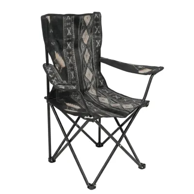 Generic Folding Camping Chair 50 × 50 × 80 cm – Portable Outdoor Chair with Armrests and Cup Holder for Camping, Picnic and Fishing Black