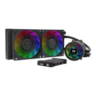 GAMDIAS CHIONE P3-240U 240mm AIO Liquid CPU Cooler with Customizable IPS LCD Display, Dual AEOLUS M3 PWM ARGB Fans, Micro-Embedded VRM Cooling Fan, Three-Phase Pump Motor, Copper Cold Plate, Teflon Tubes and Intel LGA1851 AMD AM5 Support