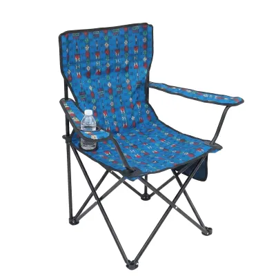 Generic Portable Folding Camping Chair with Cup Holder – Lightweight Outdoor Armchair for Beach, Picnics & Camping Blue