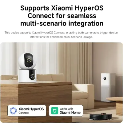 Xiaomi Smart Camera C500 With Dual 4MP Lenses For Panoramic View. Ultra-low Light Color, Human Tracking, Cry Alerts, Dual-band Wi-fi 6 For Stable Streaming