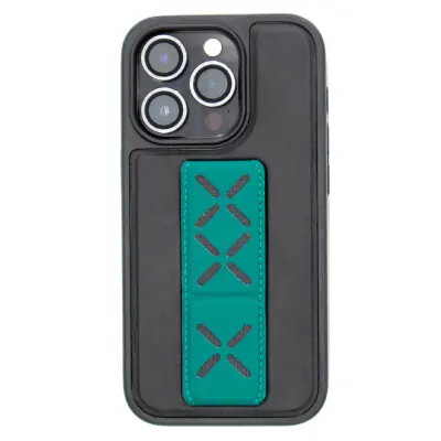 Tingz PU Leather Cover with Hand Grip for iPhone 14 Pro, Tingz