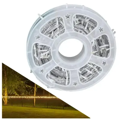 Generic 50m LED String Lights on Reel – Warm White/Multicolor Fairy Lights with Controller & 3-Pin Plug for Garden, Fence, Ceiling & Events
