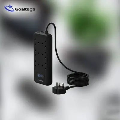 Goaltage Power Strip 3250W With 6 UK Outlets, USB-c Pd 30w, 3 USB-a Ports, 3M Cable, 13A Rated Power, Fire-Resistant ABS, and Safety Protection