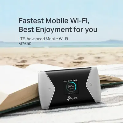 Tp-Link 4G+ MiFi unlocked Cat11 hotspot with up to 600Mbps. Dual-band Wi-Fi for 32 devices, 3000mAh battery up to 15h, tpMiFi app