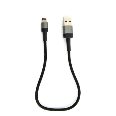 MpBlberri 27W Max USB-A to Lightning Fast Charging Cable with 25cm Length MpBlberri BLB-353 - Black & Grey