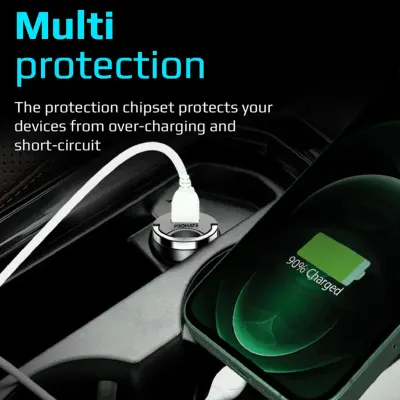 Promate 20W USB-C Power Delivery World'S Smallest Car Charger with Compact Design