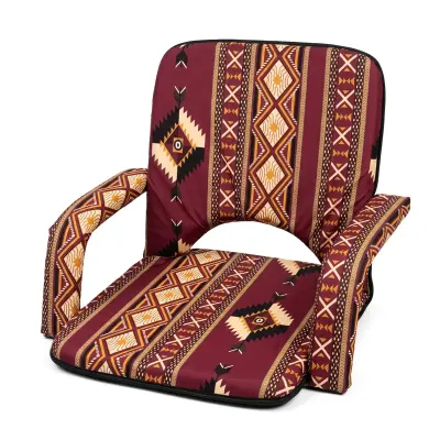 Generic Foldable Ground Seating Chair – Portable Padded Floor Lounge Chair with Backrest for Majlis & Camping Red