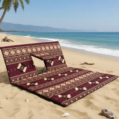 Generic Foldable Arabic Majlis Floor Seating Mat – Portable Double Reclining Floor Chair with Backrest & Armrest Table for Camping Red