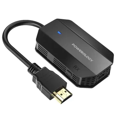 Powerology HDMI to Type-C Audio & Video Adapter With 50 Meter Transmission / Receiving Range and (1920x1080P) Resolution, Powerology - Black