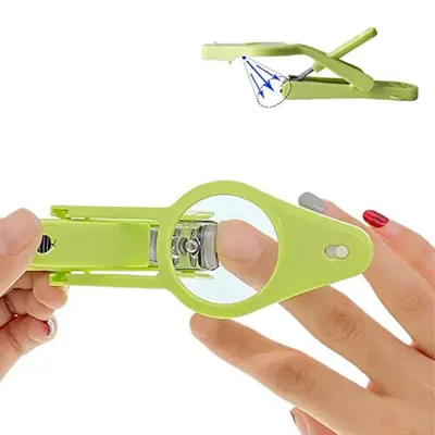 Generic LED Professional Nail Cutter Magnifying Glass Nail Clippers, Green