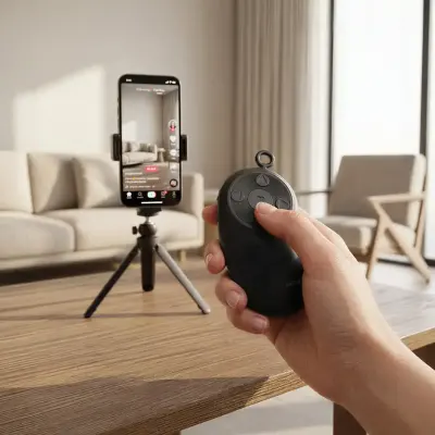 Green Lion Air Scroll Smart Wireless Remote Control – Bluetooth 5.4, 10M Working Range, Camera Control, Auto-Like Function, 40 Hours Working Time, USB Type-C Rechargeable