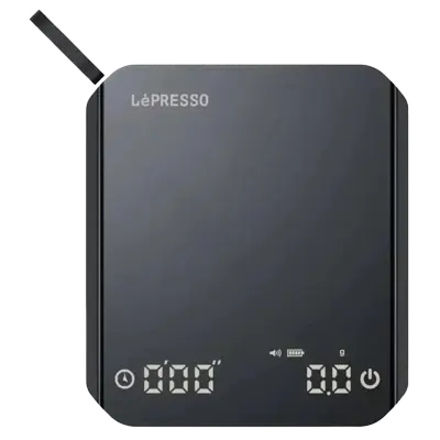 Lepresso Digital Coffee Weighing Scale with Built-In Timer, Precision Weight Measurement, Tare Function, 3 Operating Modes, Digital LED Display and Compact Design