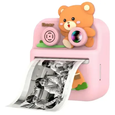 Green Lion Little Click Instant Print Camera – FHD 1080P Dual Lens, 48MP Photos, 1300mAh Battery, 2.4-Inch Display, Type-C Charging Pink