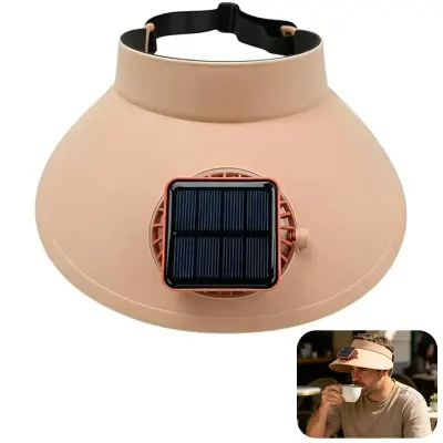 Generic Solar Rechargeable Hat Fan with USB Charging, 3-Speed Adjustable Cooling Fan, Solar Panel Sun Visor Cap, Portable Outdoor Cooling Hat for Walking, Hiking, Fishing, Camping & Summer Travel Pink