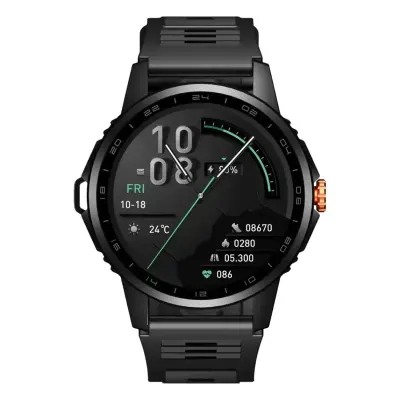 Green Lion 1.52-Inch IPS Smart Watch with Bluetooth 5.4 Calling, Always-On Display, 300mAh Battery, IP65 Protection, Health Tracking, Multi-Sport Modes and Magnetic Charging Black