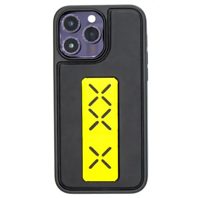 Tingz PU Leather Cover with Hand Grip for iPhone 14 Pro Max, Tingz
