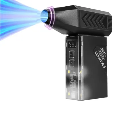 Generic Digital Display Fan – Adjustable Speed Control, Handheld Air Duster, LED Display, Powerful Jet Airflow for Electronics & Car Interior