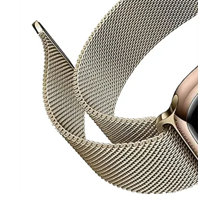 MOCOM 49mm Watch Straps, Stainless Steel Mesh type Band For Apple Watch Mocom (Only Straps) - Black Golden