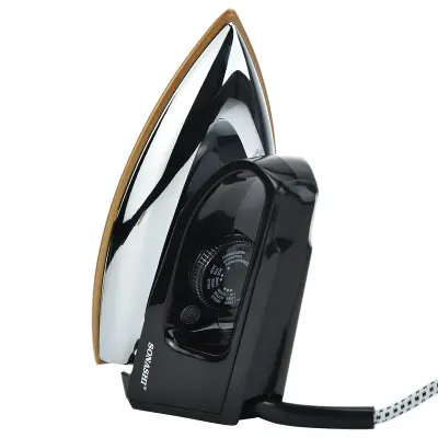 Sonashi Electric Dry Iron 1000–1200W with Golden Ceramic Soleplate, Adjustable Temperature Dial, Thermostat Control, Overheat Protection & Power Indicator