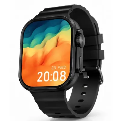 Keqiwear ساعة كيكيليبر KW100 Ultra 3 الذكية - مجموعة 7+1 أساور، مكالمات بلوتوث، تتبع اللياقة البدنية والصحة، شحن لاسلكي، شاشة عريضة عالية الدقة مقاس 2.0 بوصة